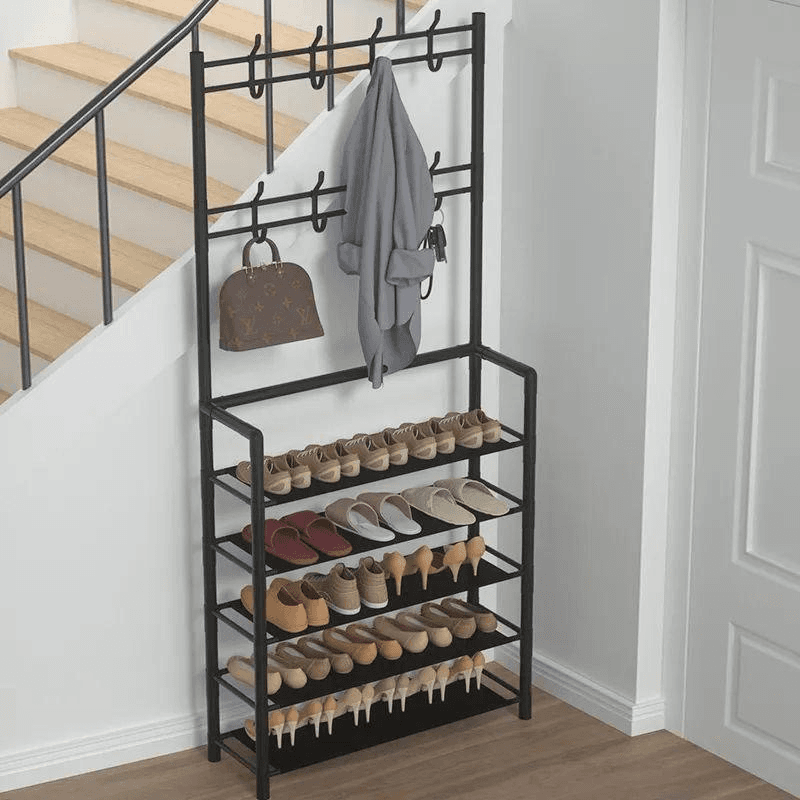 Multifuntional shoe and hat hanger