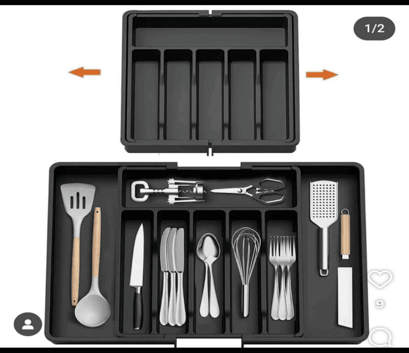Plastic cutlery organizer