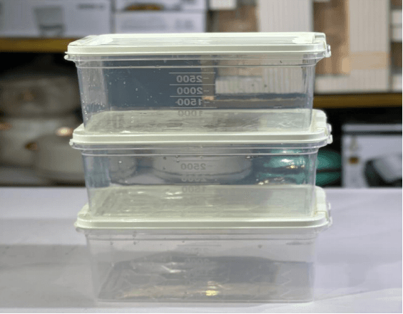 3pcs Storage container with white cover